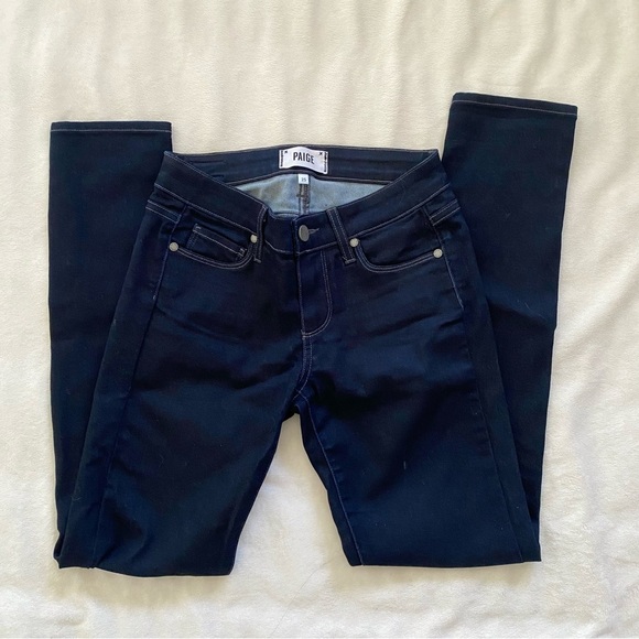 Paige Skyline Ankle Peg Dark Jeans - Picture 3 of 5